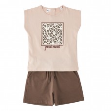 I DO σετ μπλούζα με σορτς 4.G556-1027 μπεζ